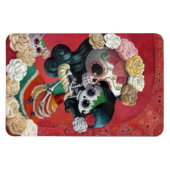 Dia de Los Muertos Skeletons Moeder en Dochter Magneet (Horizontaal)