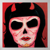 Dia de los Muertos Skeletons Satan Print (Voorkant)