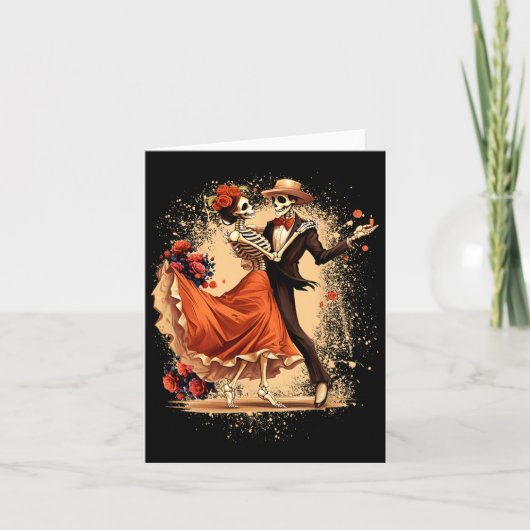 Dia de los Muertos Skeletten Dansen Mexicaanse Dag Kaart (Voorkant)