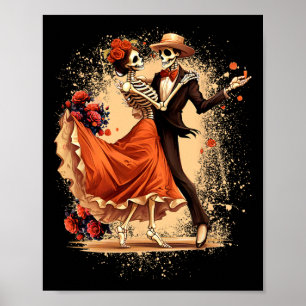 Dia de los Muertos Skeletten Dansen Mexicaanse Dag Poster