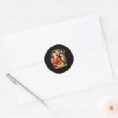 Dia de los Muertos Skeletten Dansen Mexicaanse Dag Ronde Sticker (Envelop)