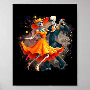 Dia de los Muertos skeletten dansen Mexicaanse sui Poster