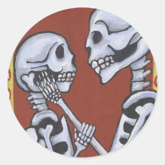 Dia de los muertos skeletten in liefde sticker