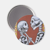 Dia de los muertos skeletten in liefdesmagneet magneet (Voorkant / Achterkant)