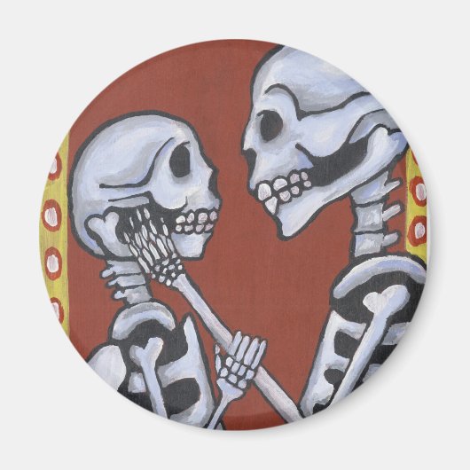 Dia de los muertos skeletten in liefdesmagneet magneet (Voorkant)