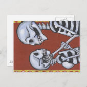 dia de los muertos skeletten uit liefde briefkaart (Voorkant / Achterkant)
