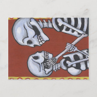 dia de los muertos skeletten uit liefde briefkaart