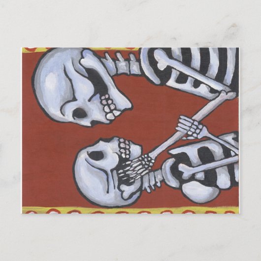 dia de los muertos skeletten uit liefde briefkaart (Voorkant)