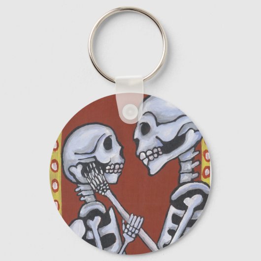 dia de los muertos skeletten uit liefde sleutelhan sleutelhanger (Voorkant)