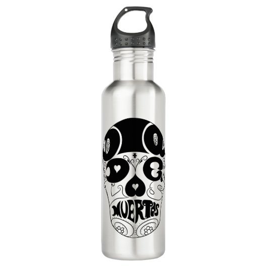 Dia De Los Muertos Skull Bottle Waterfles (Voorkant)