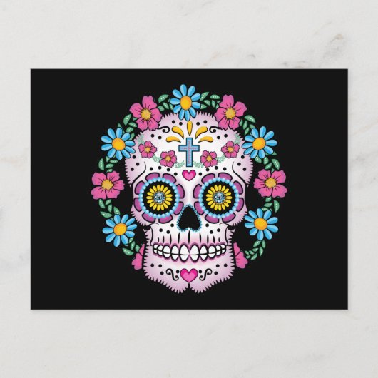 Dia de los Muertos Skull Briefkaart (Voorkant)