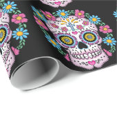 Dia de los Muertos Skull Cadeaupapier (Rol Hoek)