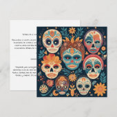 "Dia de los Muertos", Skull Canvas Studio Kaart (Voorkant / Achterkant)