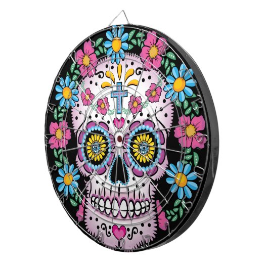 Dia de los Muertos Skull Dartbord (Voorkant Rechts)