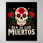 Dia de los muertos skull en bloemen poster (Voorkant)