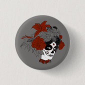 Día de los Muertos Skull Face Ronde Button 3,2 Cm (Voorkant)