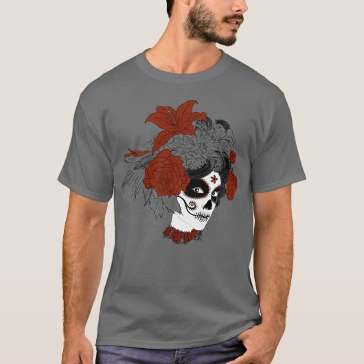 Día de los Muertos Skull Face T-shirt (Voorkant)