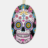 Dia de los Muertos Skull Keramisch Ornament (Links)