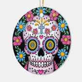 Dia de los Muertos Skull Keramisch Ornament (Links)