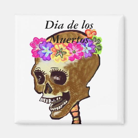 Dia de los Muertos skull Magneet (Voorkant)