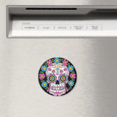 Dia de los Muertos Skull Magneet (Insitu (Vaatwasser))