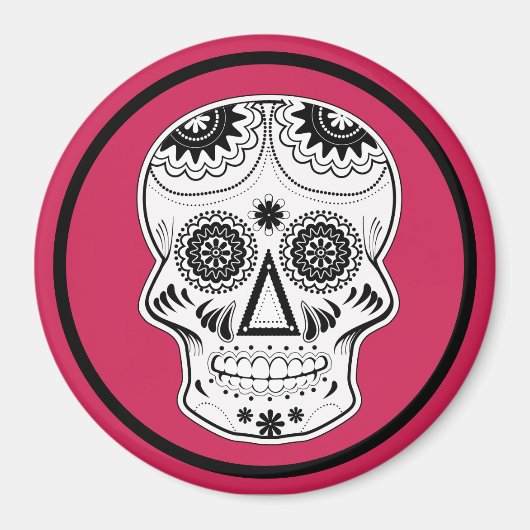 Dia de Los Muertos Skull Magnet (Voorkant)