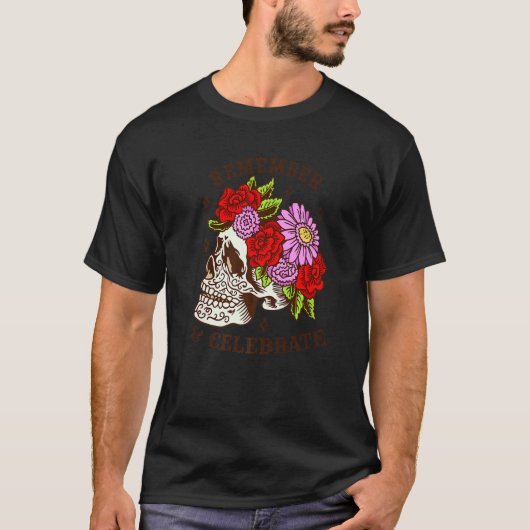 Dia De Los Muertos Skull Mask Rozen Premium T-shirt (Voorkant)