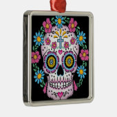 Dia de los Muertos Skull Metalen Ornament (Rechts)
