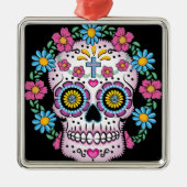 Dia de los Muertos Skull Metalen Ornament (Voorkant)
