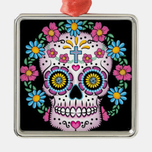 Dia de los Muertos Skull Metalen Ornament