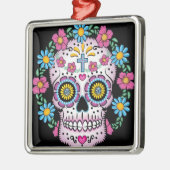 Dia de los Muertos Skull Metalen Ornament (Links)