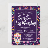 Dia de los Muertos Skull Mexicaanse Fiesta Uitnodi Kaart (Voorkant)