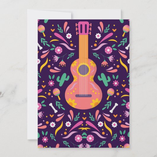 Dia de los Muertos Skull Mexicaanse Fiesta Uitnodi Kaart (Achterkant)