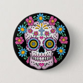 Dia de los Muertos Skull Ronde Button 5,7 Cm (Voorkant)
