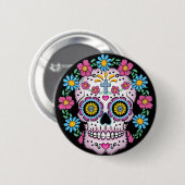 Dia de los Muertos Skull Ronde Button 5,7 Cm (Voorkant /achterkant)