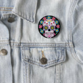 Dia de los Muertos Skull Ronde Button 5,7 Cm (In situ)