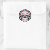 Dia de los Muertos Skull Ronde Sticker (Tas)