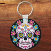 Dia de los Muertos Skull Sleutelhanger (Voorkant)