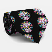 Dia de los Muertos Skull Stropdas (Opgerold)