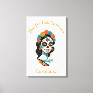 Dia de los Muertos Skull Thunder_Cove Canvas Afdruk
