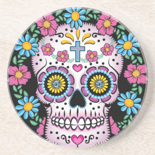 Dia de los Muertos Skull Zandsteen Onderzetter