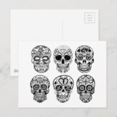 Dia de los Muertos Skulls (Dag van de dood) Briefkaart (Voorkant / Achterkant)