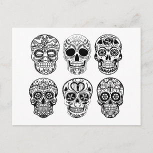 Dia de los Muertos Skulls (Dag van de dood) Briefkaart