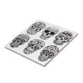 Dia de los Muertos Skulls (Dag van de dood) Tegeltje (Zijkant)