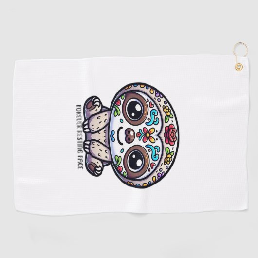 Dia de los Muertos Sloth Actief T-shirt Golfhanddoek (Horizontaal)
