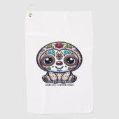 Dia de los Muertos Sloth Actief T-shirt Golfhanddoek (Voorkant)