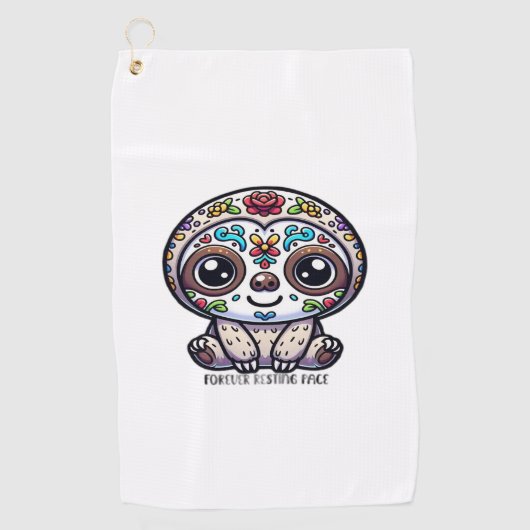 Dia de los Muertos Sloth Actief T-shirt Golfhanddoek (Voorkant)