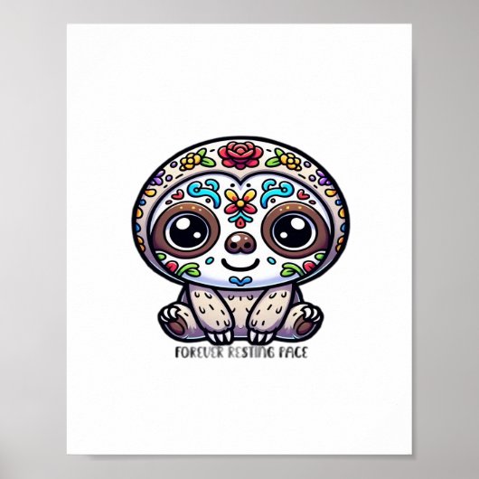 Dia de los Muertos Sloth Actief T-shirt Poster (Voorkant)