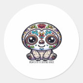 Dia de los Muertos Sloth Actief T-shirt Ronde Sticker (Voorkant)