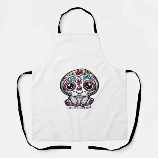Dia de los Muertos Sloth Actief T-shirt Schort (Voorkant)